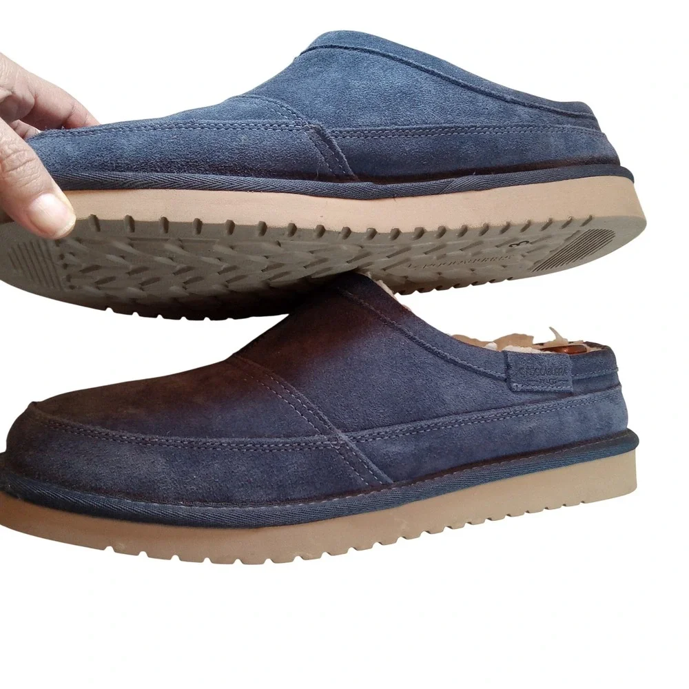 Koolaburra by UGG Tipton Navy Blue Suede Slippers Mens 12 Comfort Dorm Gift Ever